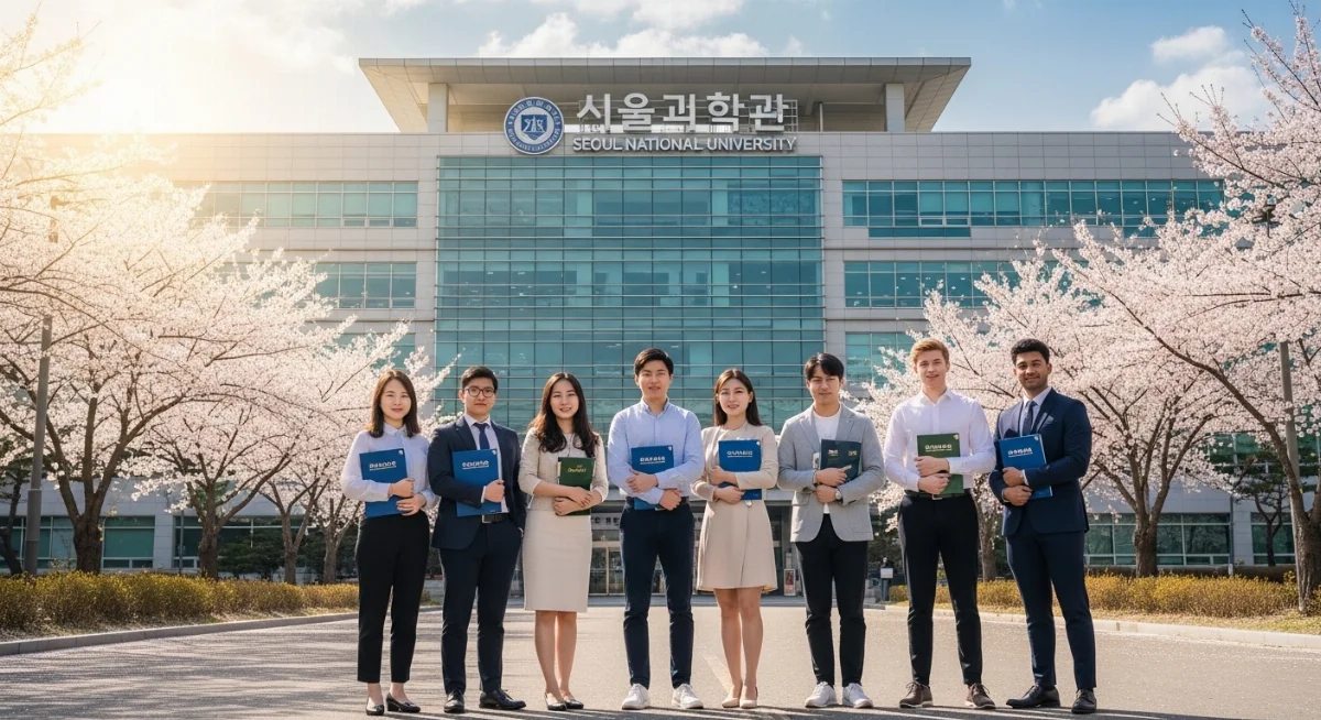 Sinh viên quốc tế đang thảo luận về vấn đề du học nghề Hàn có khó không tại lớp học