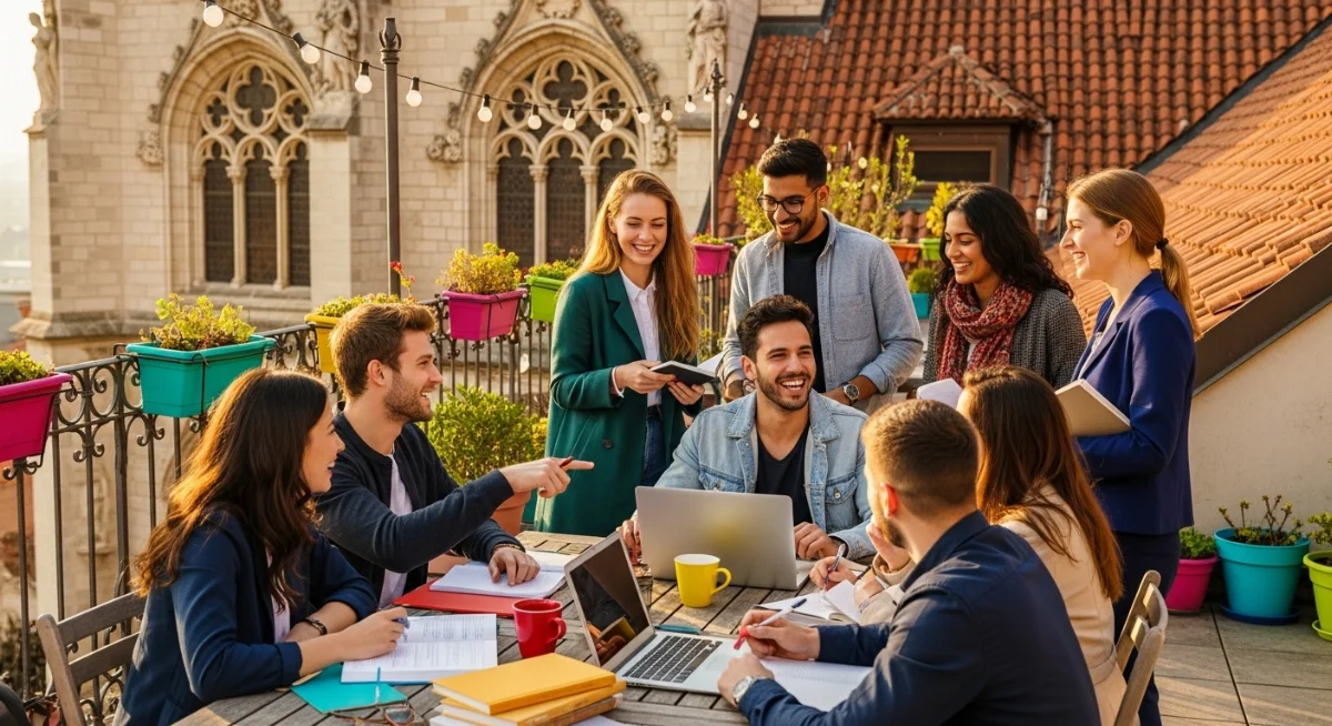 Sinh viên quốc tế đang làm thêm và học tập tại Đức thể hiện chính sách làm thêm cho du học sinh Châu Âu