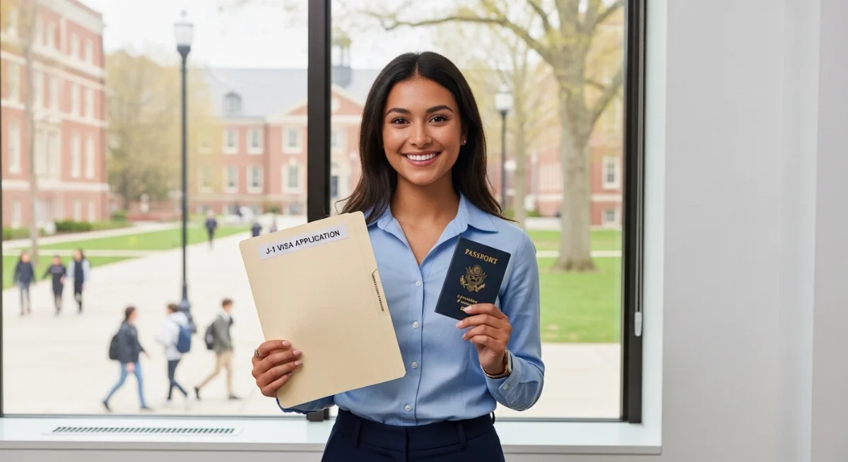 Ứng viên tự tin tham gia buổi phỏng vấn visa J-1 Mỹ diện thực tập sinh tại đại sứ quán