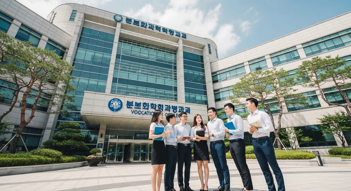 Du học sinh Việt Nam rạng rỡ tham gia khóa học tại một trường du học nghề Hàn Quốc uy tín