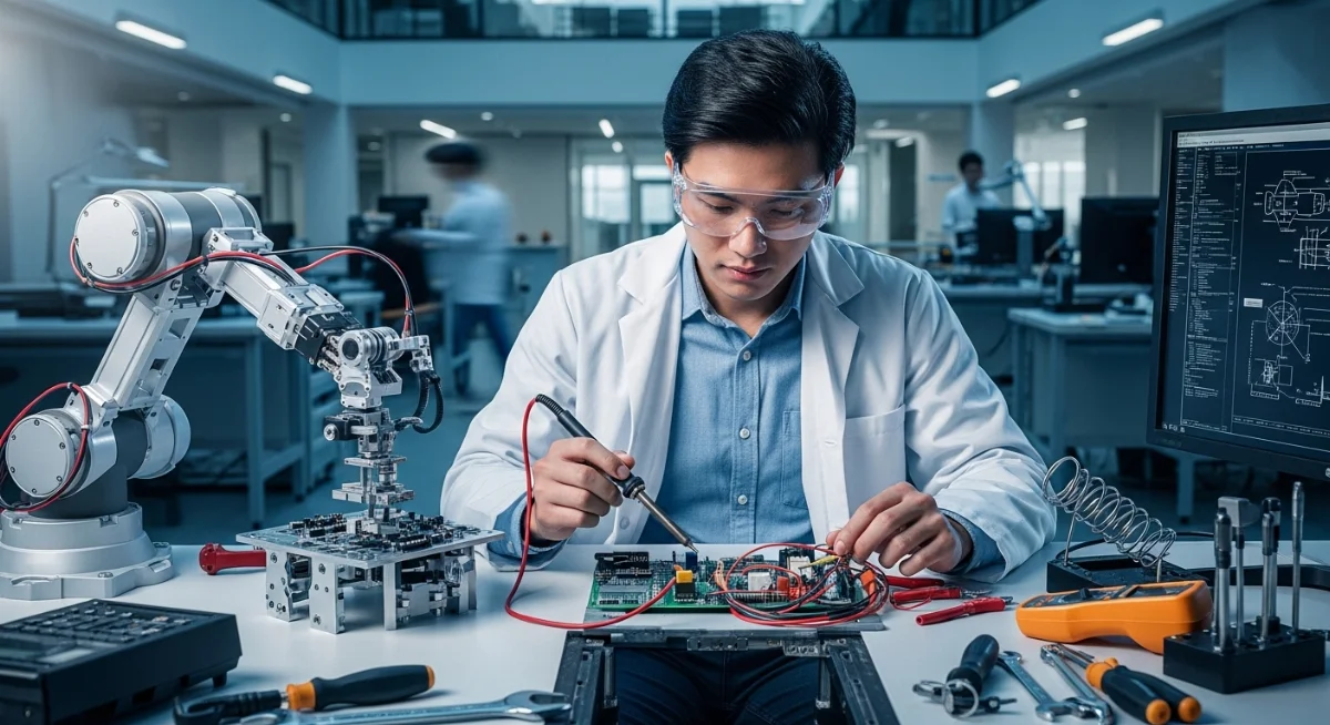 Sinh viên Việt Nam đang tìm hiểu thông tin du học Đức ngành kỹ thuật tại trung tâm tư vấn
